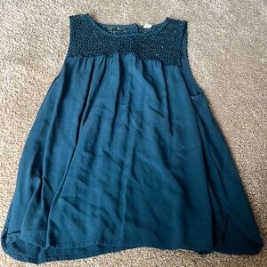 Mesh top sleeveless blouse